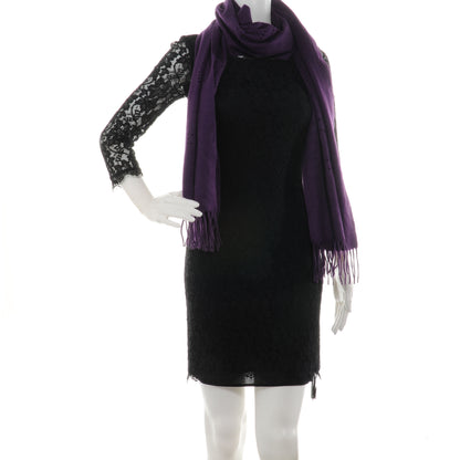 Louis Vuitton Cashmere Perforated Scarf Purple 2 of 3