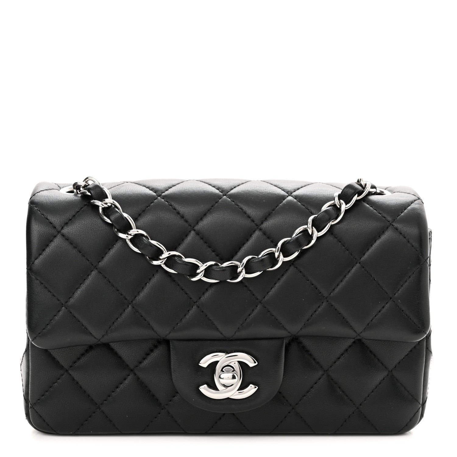 Chanel Lambskin Quilted Mini Rectangular Flap Black 1 of 10