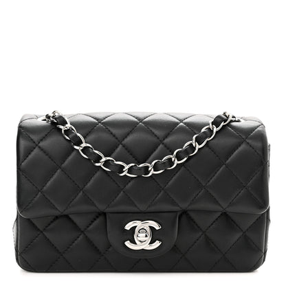 Chanel Lambskin Quilted Mini Rectangular Flap Black 1 of 10