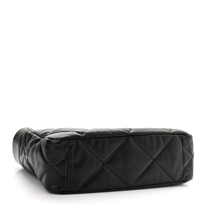 Chanel Lambskin Quilted Chanel 19 East West Shopping Bag Black 4 of 11