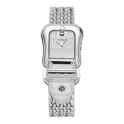 Fendi Stainless Steel Diamond 23mm 3800L Buckle Quartz Watch Silver 1 of 7