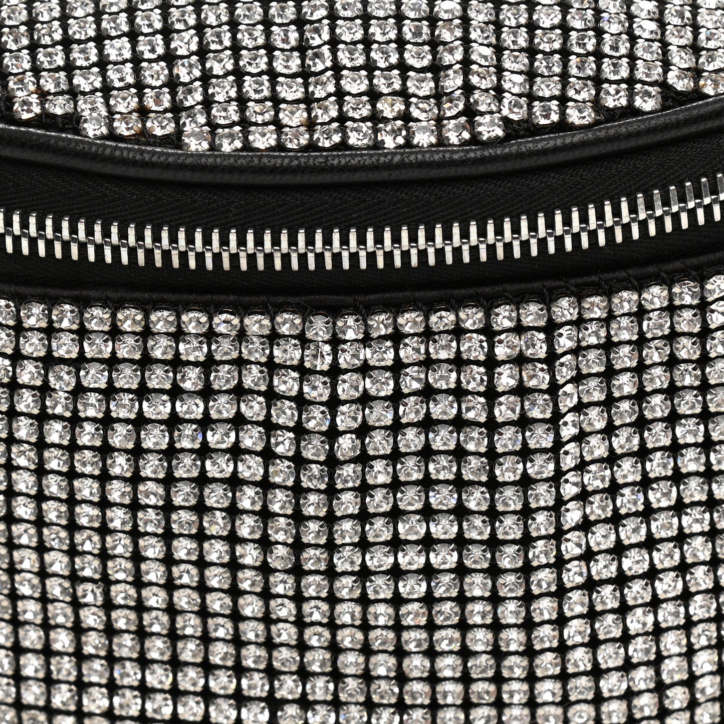 Rhinestone Mesh Mini Attica Belt Bag Black
