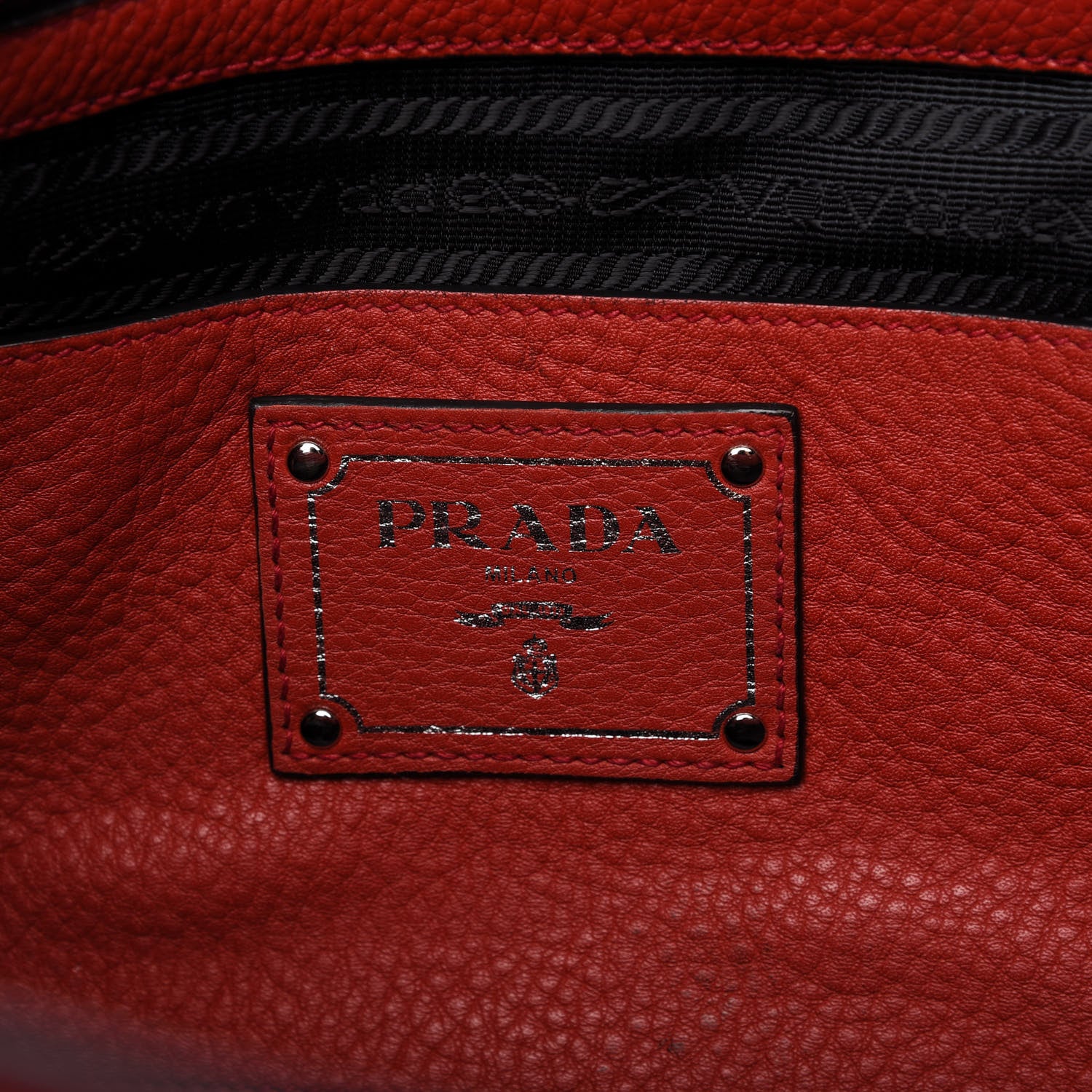 Prada Vitello Daino Tote Rosso 8 of 10