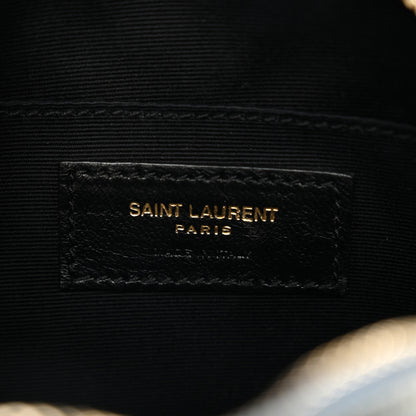 Saint Laurent Denim Quilted Monogram Round Crossbody Bag Rodeo Blue 6 of 10