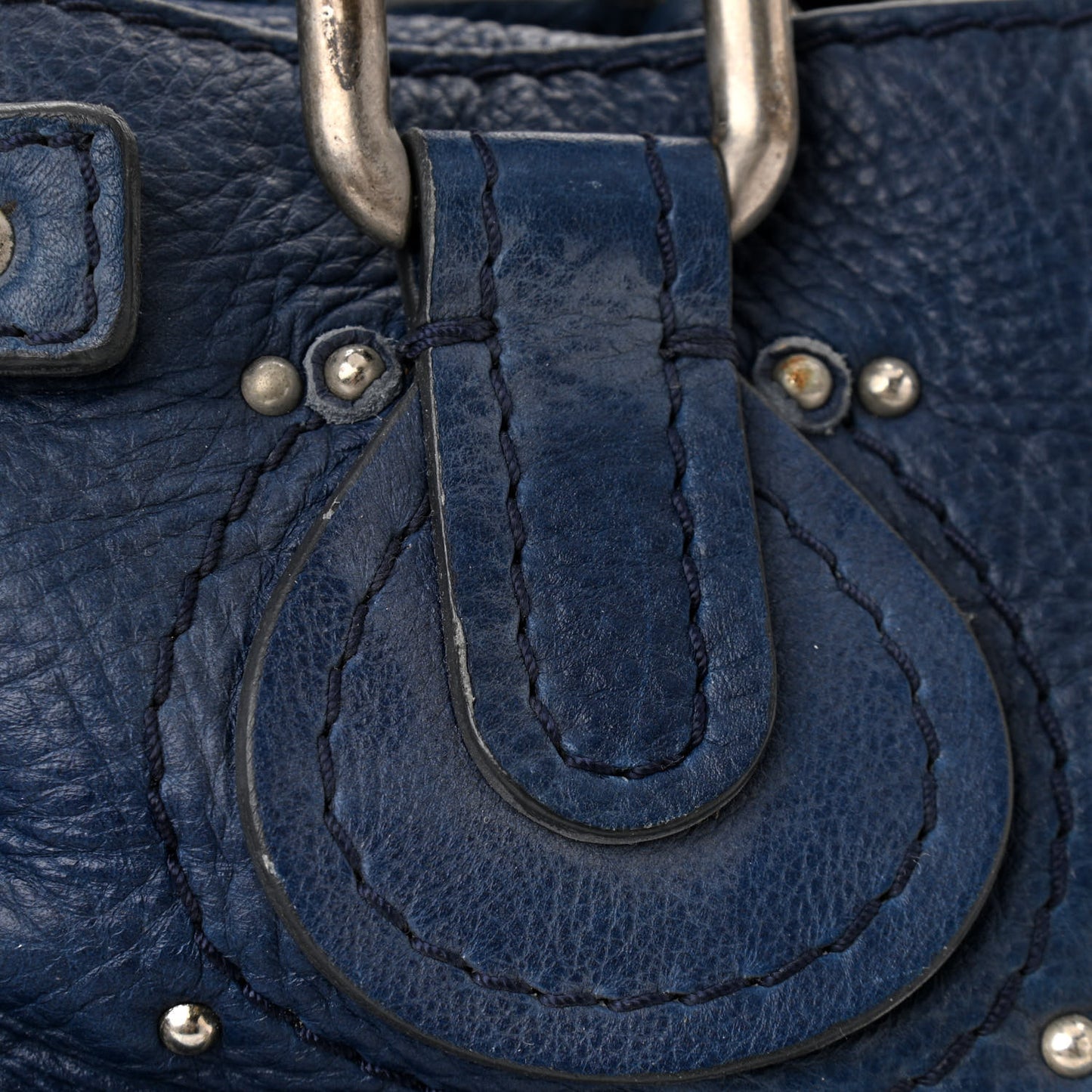 Calfskin Paddington Satchel Blue