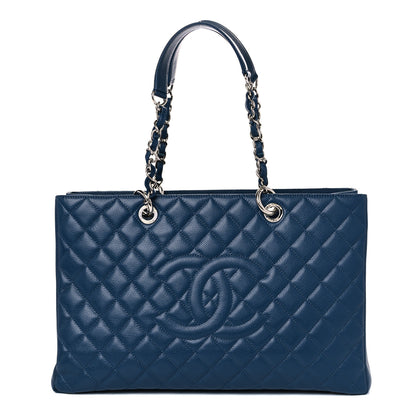 Chanel Caviar Quilted XL Grand Shopping Tote GST Navy Blue 1 of 12