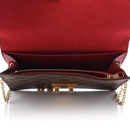 Louis Vuitton Damier Ebene Croisette Chain Wallet Scarlet 5 of 10