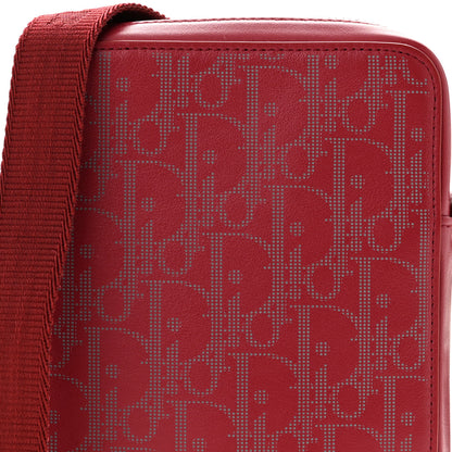 Christian Dior Calfskin Oblique Galaxy Perforated World Tour Messenger Pouch Red White 8 of 10