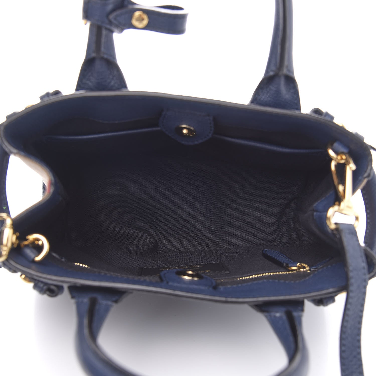 Burberry Grainy Calfskin House Check Small Banner Tote Midnight Blue 5 of 11