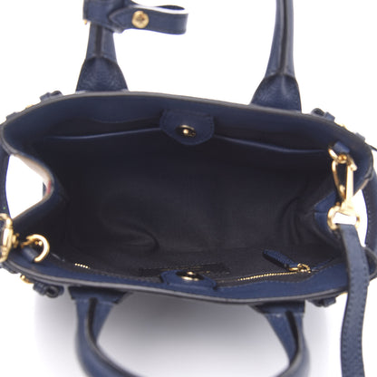 Burberry Grainy Calfskin House Check Small Banner Tote Midnight Blue 5 of 11