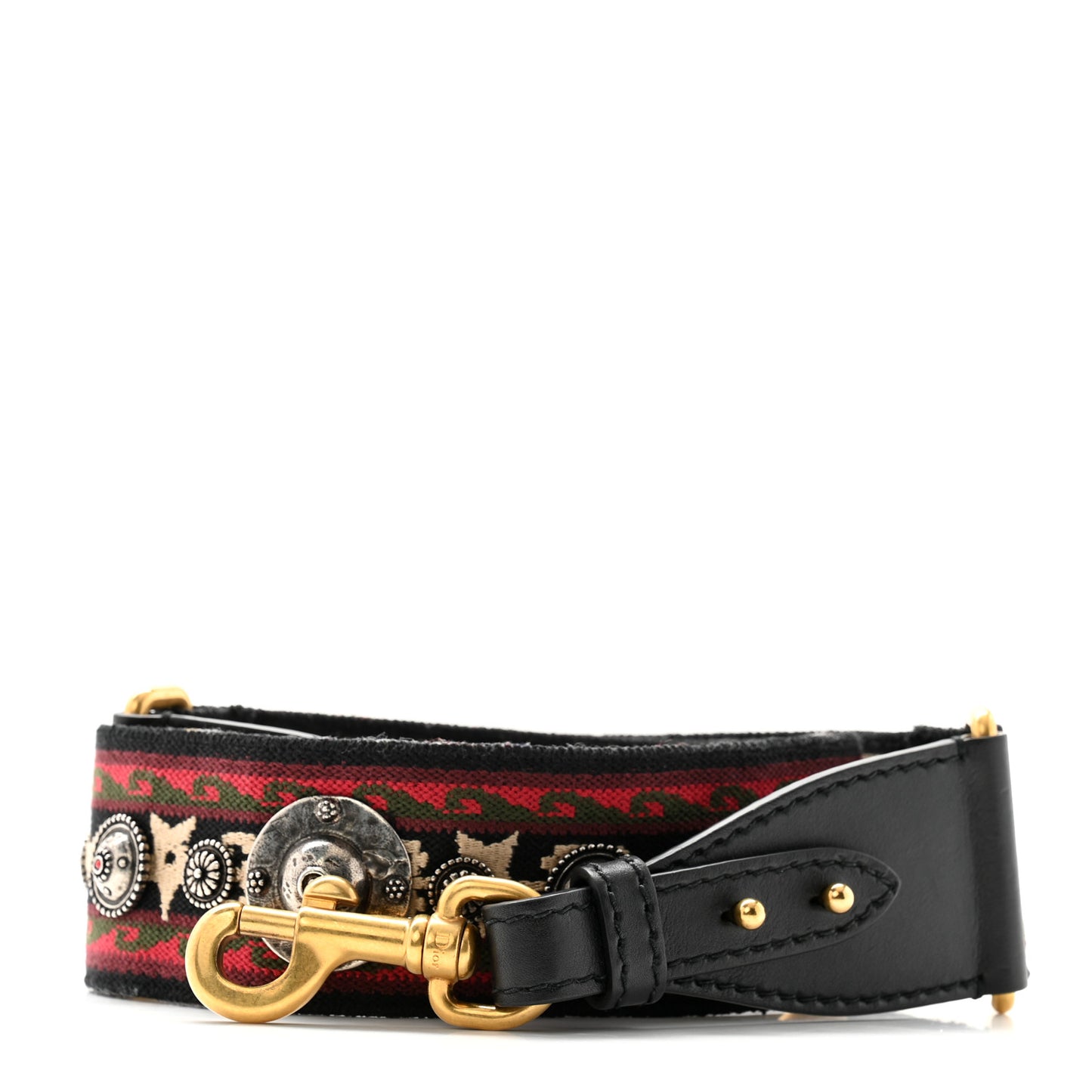 Canvas Embroidered Studded Bohemian Shoulder Strap Red