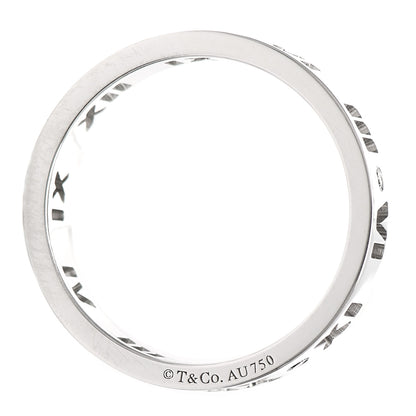 Tiffany 18K White Gold Diamond Wide Atlas Pierced Ring 54 6.75 4 of 5
