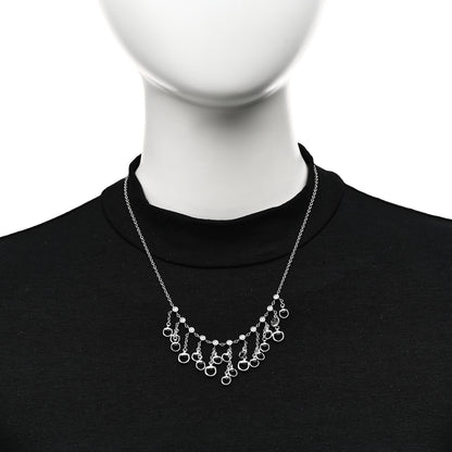 Gucci 18K White Gold Diamond Horsebit Fringe Necklace 2 of 6