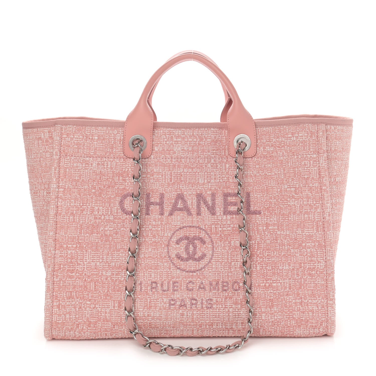 Chanel Canvas Medium Deauville Tote Pink 1 of 12