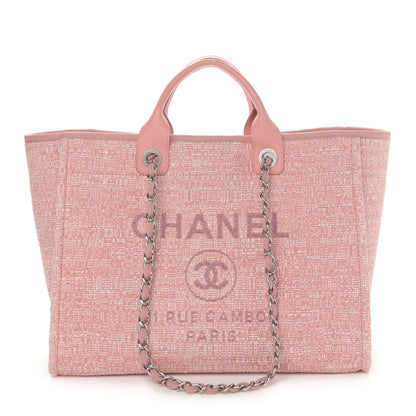 Chanel Canvas Medium Deauville Tote Pink 1 of 12