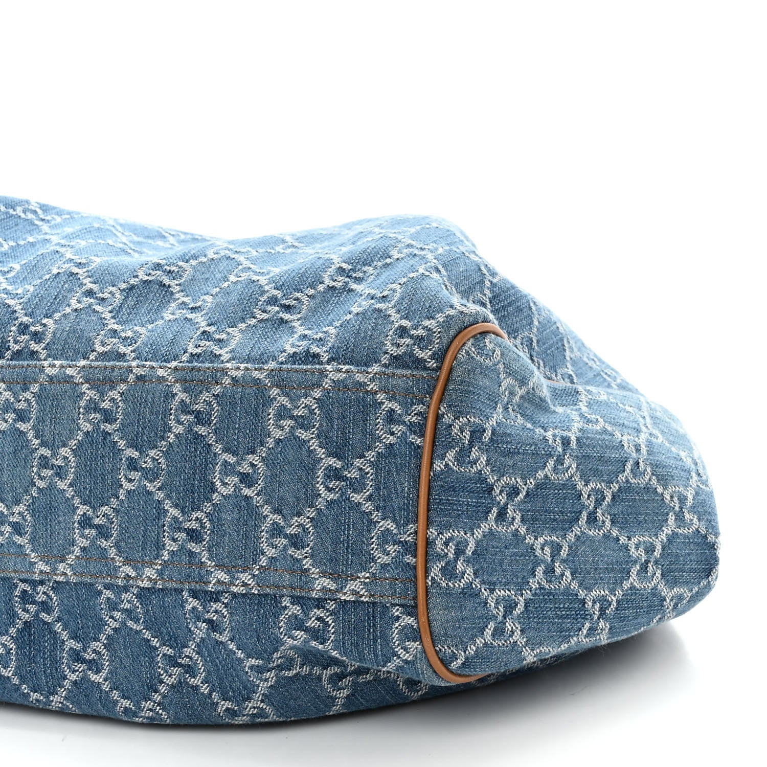 Gucci Denim Monogram Medium Sukey Tote Blue 10 of 14