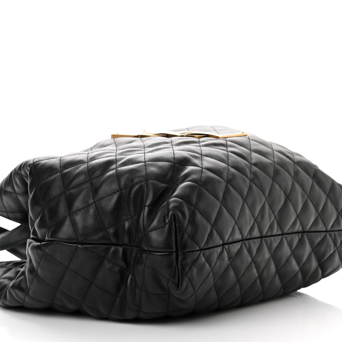 Lambskin Quilted Maxi Icare Shopping Tote Black
