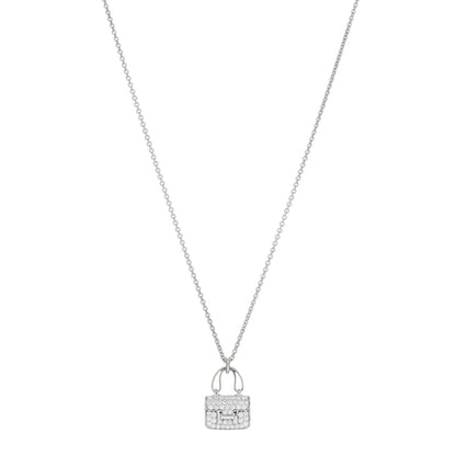 Hermes 18K White Gold Diamond Constance Amulettes Pendant Necklace 1 of 5