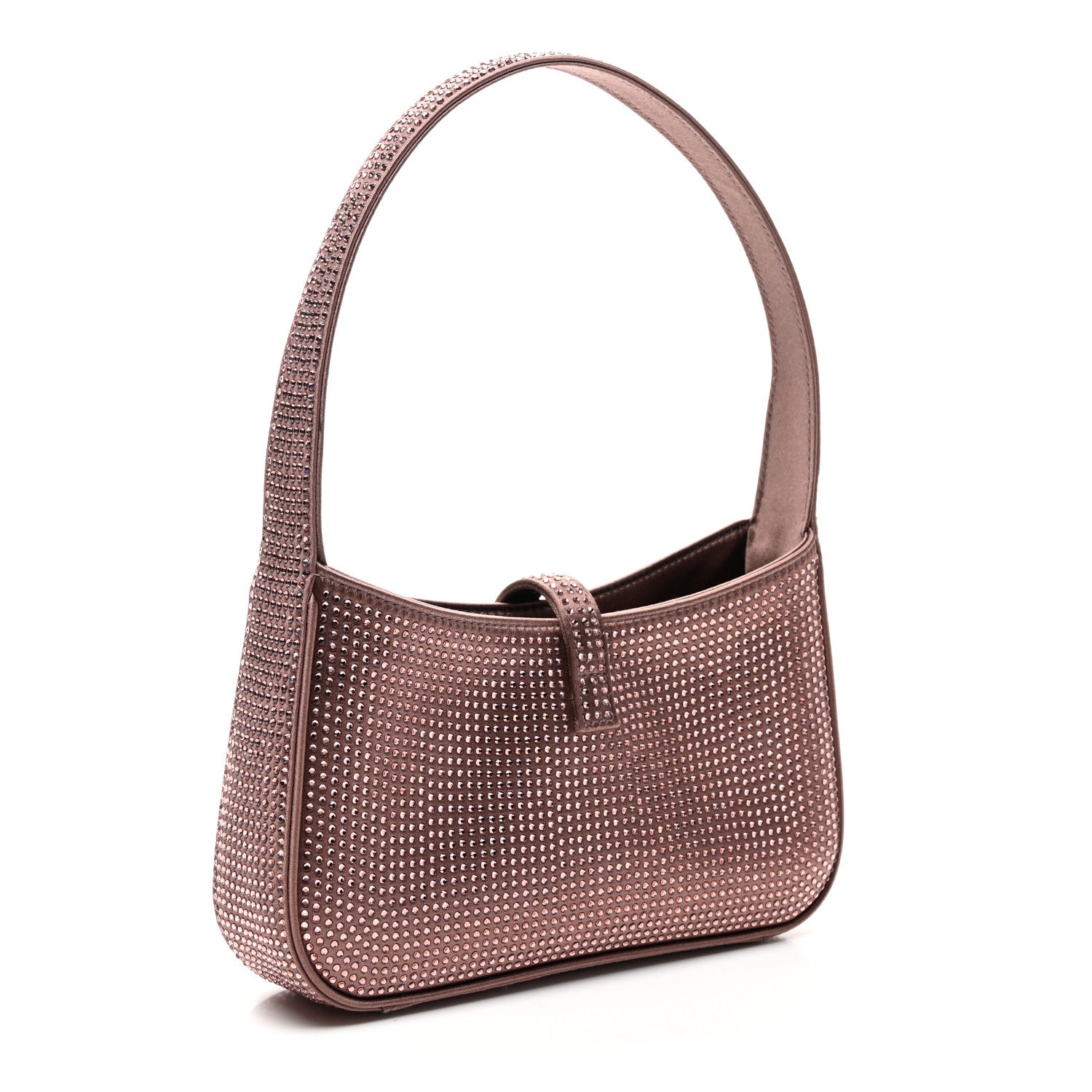 Saint Laurent Satin Crystal Le 5 A 7 Mini Hobo Elderberry 3 of 9