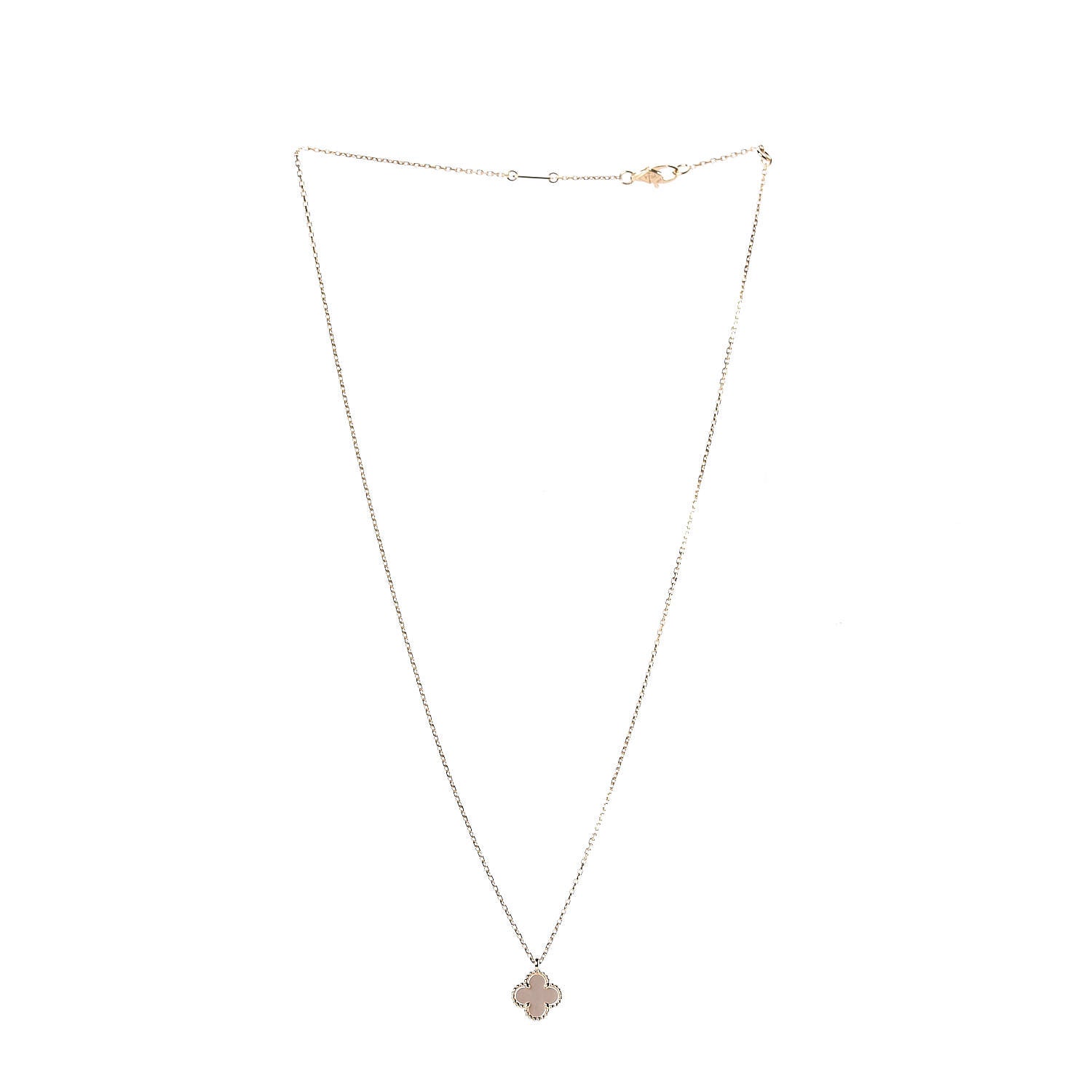 Van Cleef & Arpels 18K Yellow Gold Mother of Pearl Sweet Alhambra Pendant Necklace 3 of 7