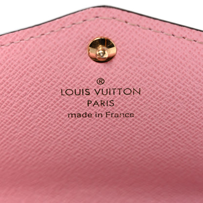 Louis Vuitton Damier Ebene Studded Sarah Wallet NM Rose Ballerine 6 of 7