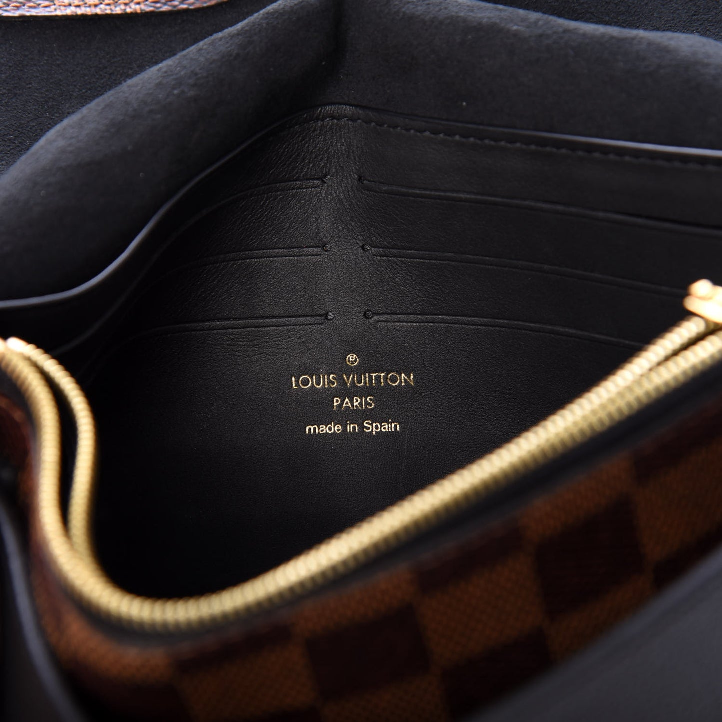 Damier Ebene Vavin Chain Wallet Black
