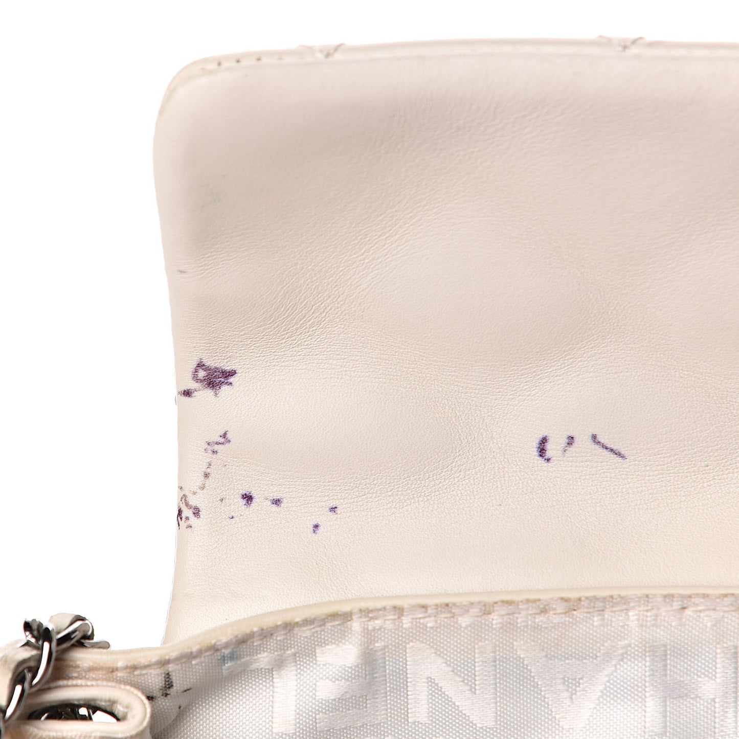 Lambskin Quilted Accordion Mademoiselle Flap White