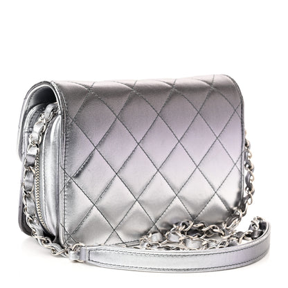 Chanel Metallic Lambskin Like A Wallet Flap Silvery Black 2 of 13