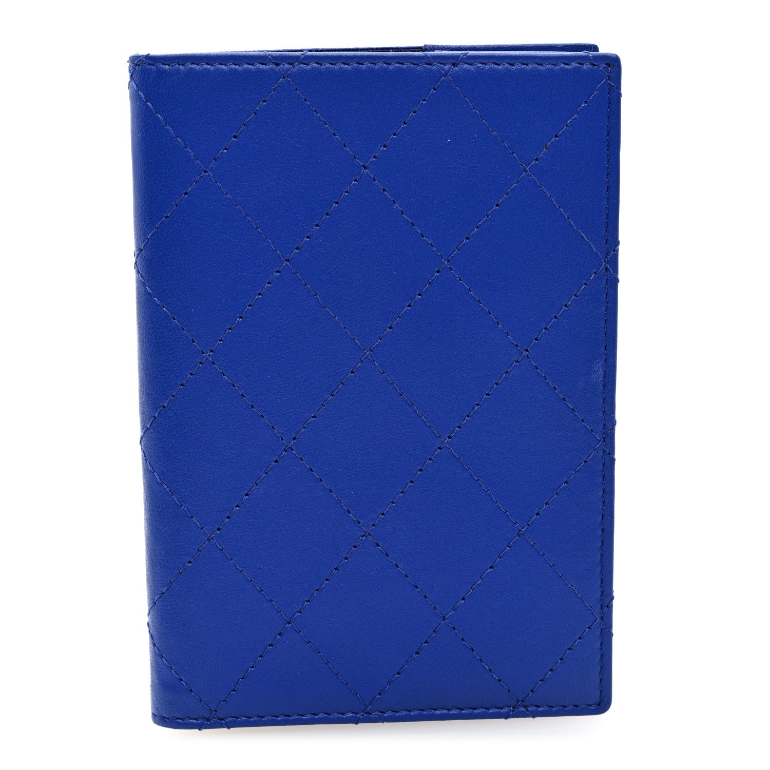 Chanel Calfskin Quilted Travel Wallet Passport Insert Blue 1 of 6