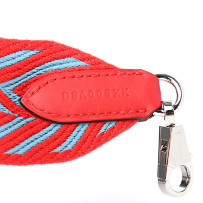 Hermes Toile Swift 50mm Sangle ZigZag Shoulder Strap Rouge De Coeur Bleu Du Nord 3 of 4
