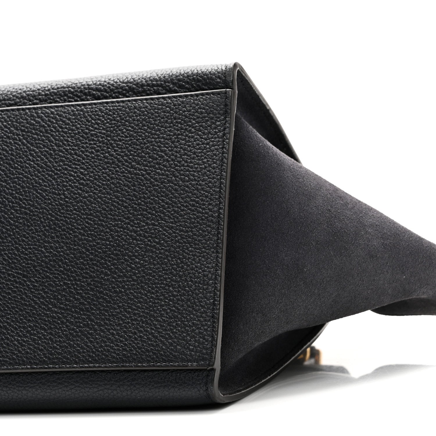 Celine Drummed Calfskin Suede Small Trapeze Navy 9 of 9