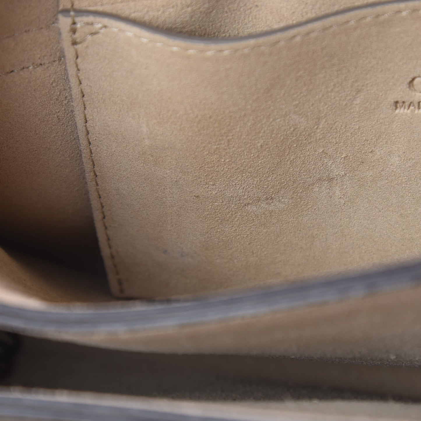 Suede Calfskin Small Faye Shoulder Bag Motty Grey