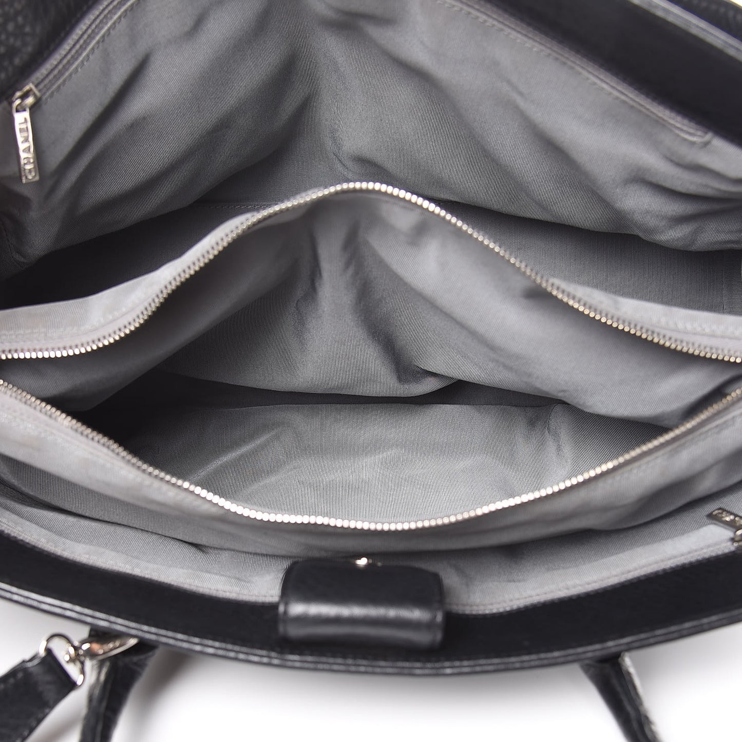 Calfskin XL Cerf Executive Shopper Tote Black