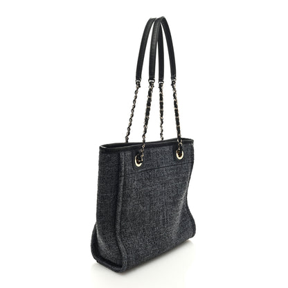 Chanel Lurex Boucle Mini Deauville Tote Blue 3 of 9