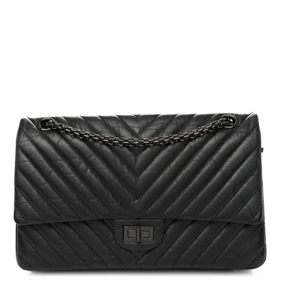 Chanel Aged Calfskin Chevron Quilted 2.55 Reissue 226 So Black 1 of 10