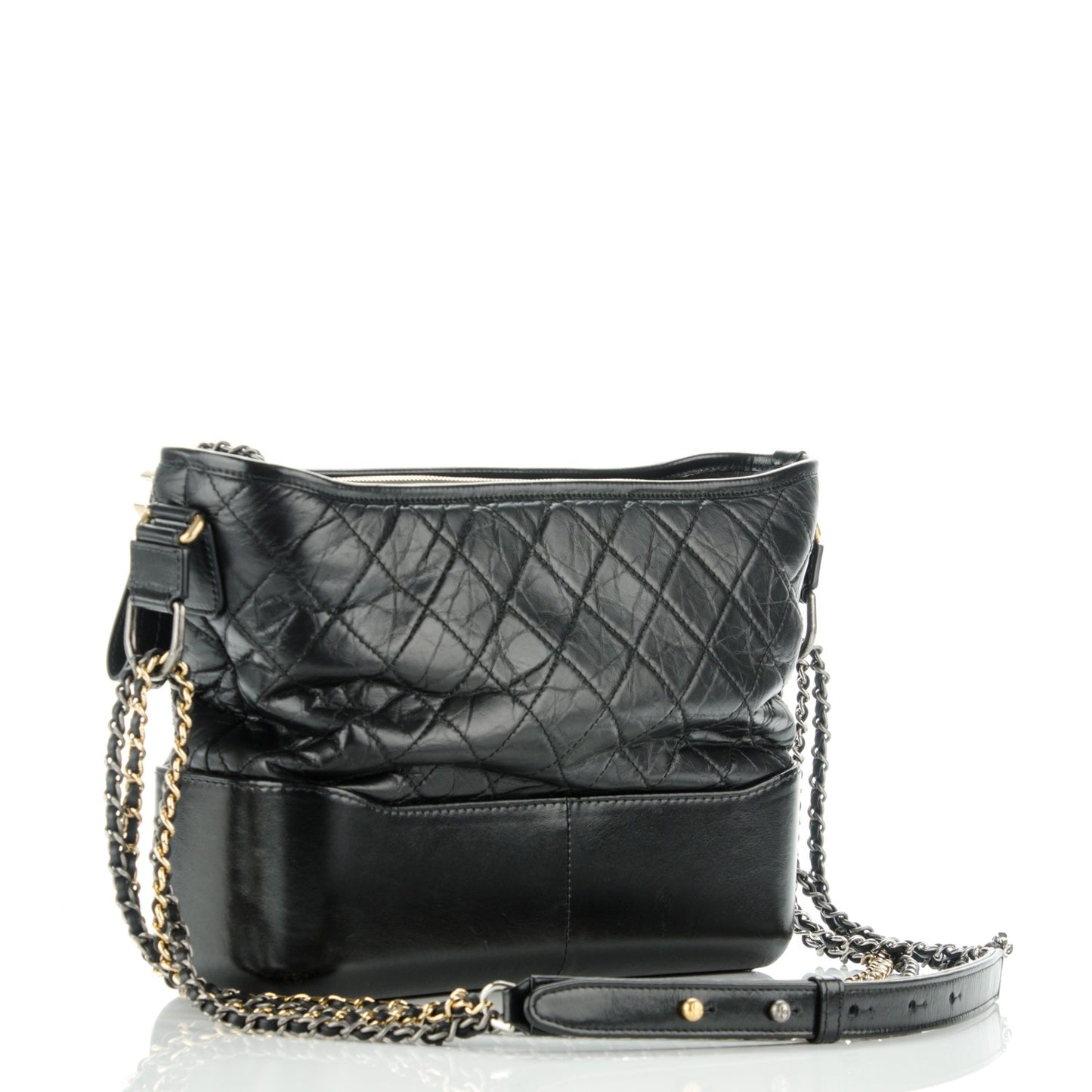 Calfskin Quilted Medium Gabrielle Hobo Black