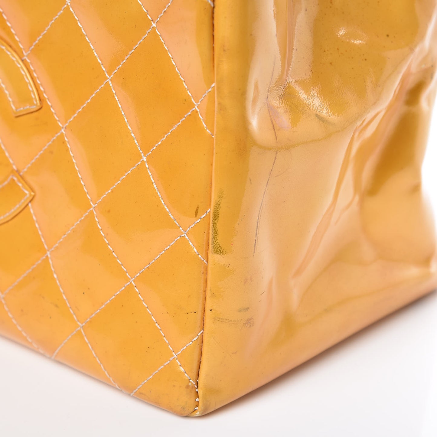 Patent Quilted Petit Timeless Tote PTT Yellow