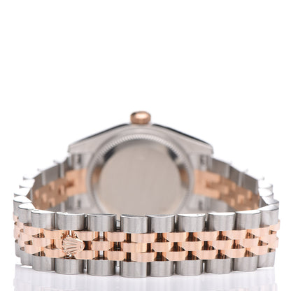 Rolex Stainless Steel 18K Everose Gold Diamond 26mm Oyster Perpetual Datejust Watch Black 179171 4 of 9