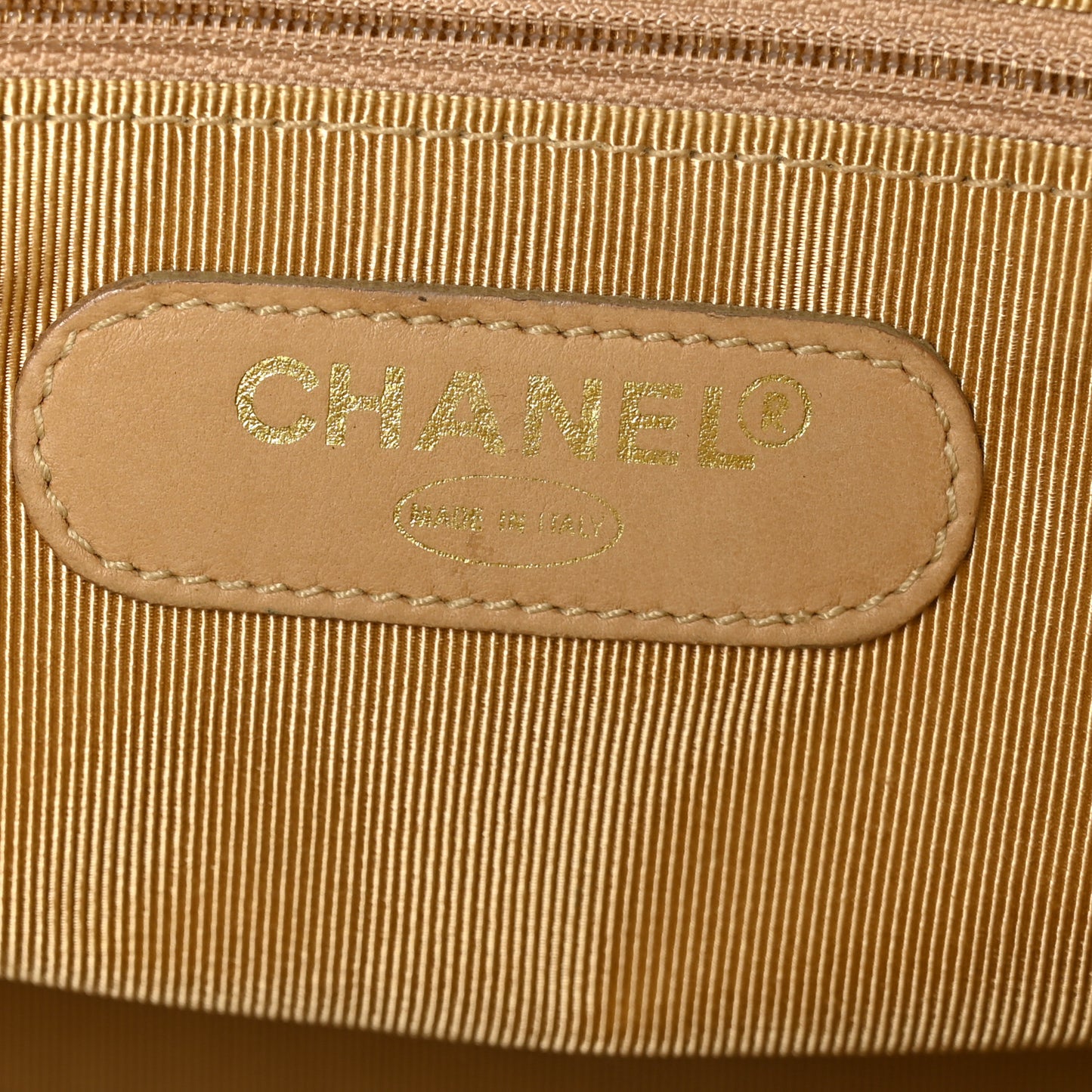 Vinyl Stitched XL Weekender Beige