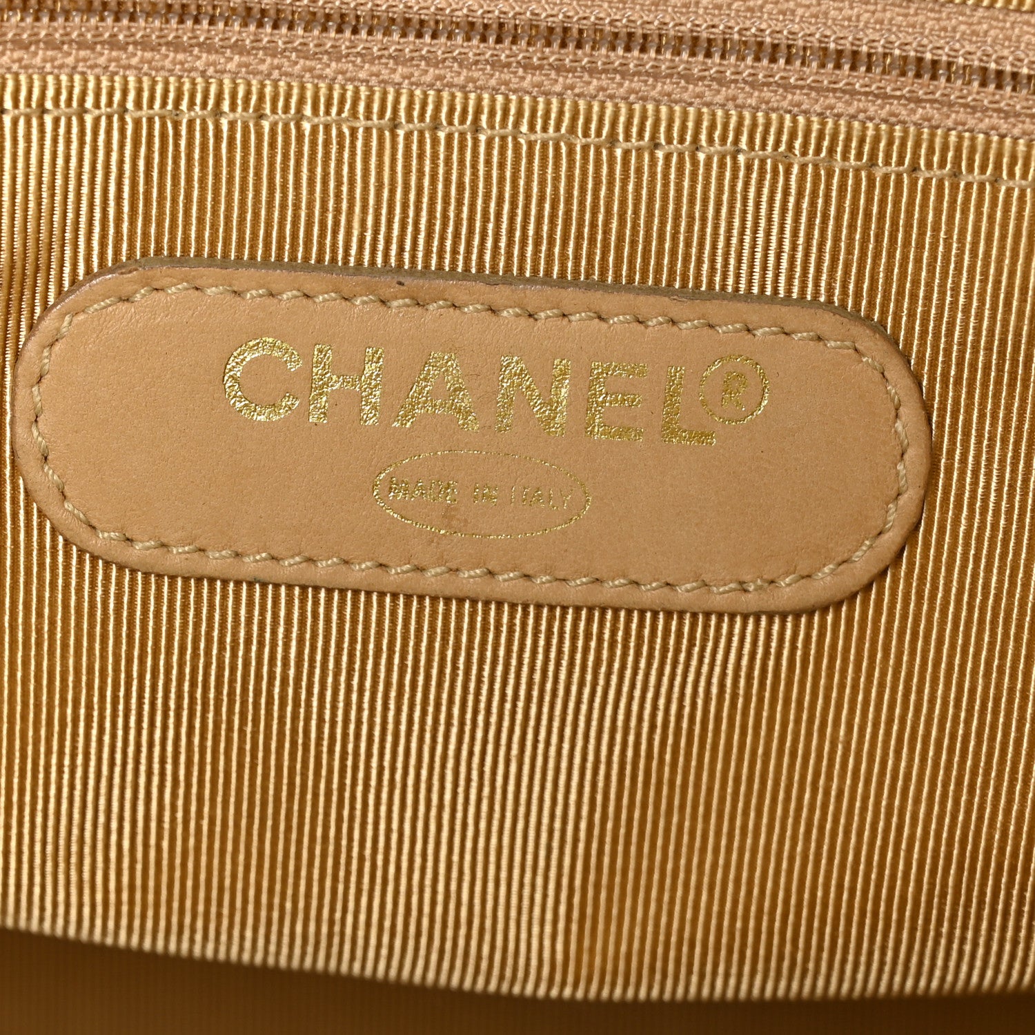 Chanel Vinyl Stitched XL Weekender Beige 8 of 15