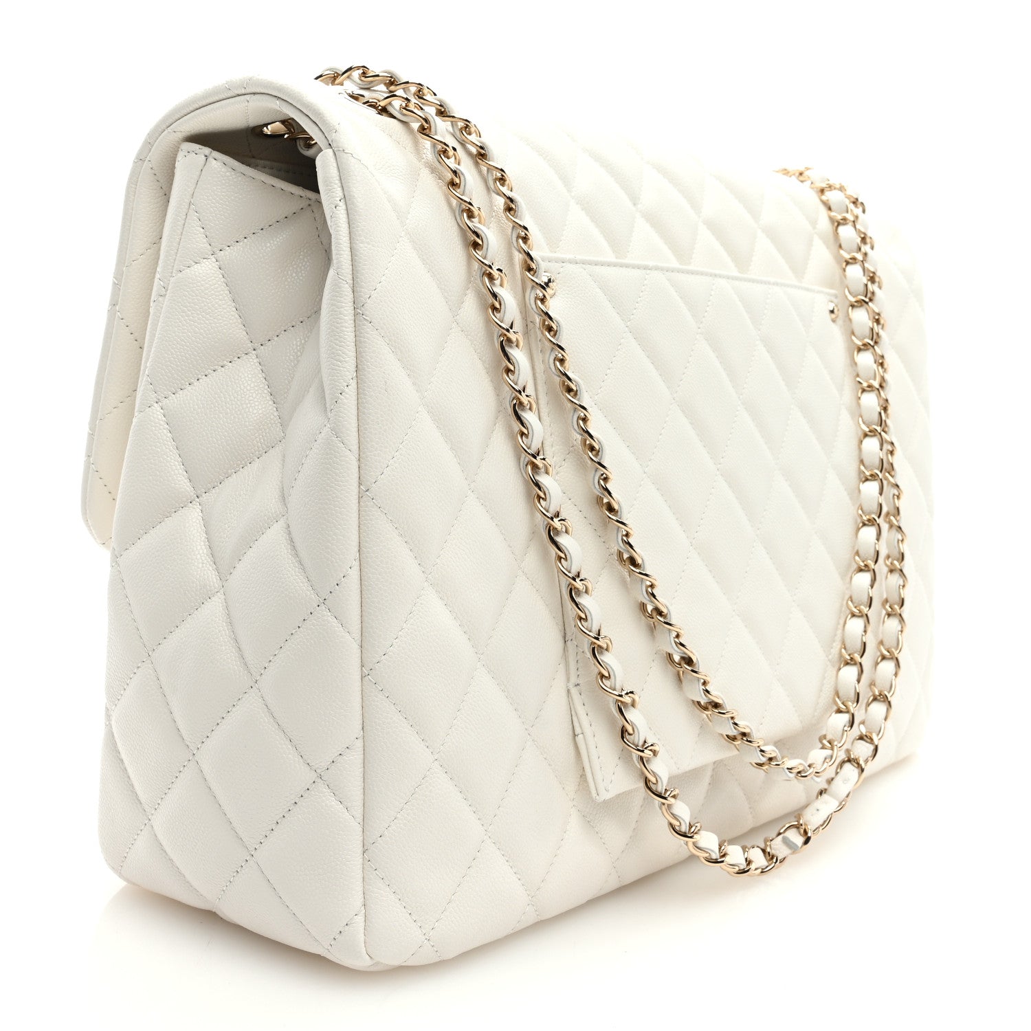 Chanel Caviar Quilted XXL Travel Flap Bag White 3 of 9