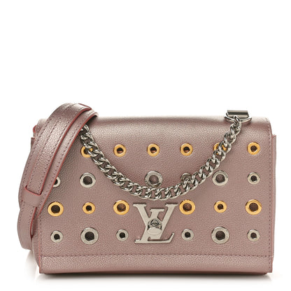Louis Vuitton Soft Calfskin Eyelet Lockme II Chain Bag BB Rose Gold 1 of 9