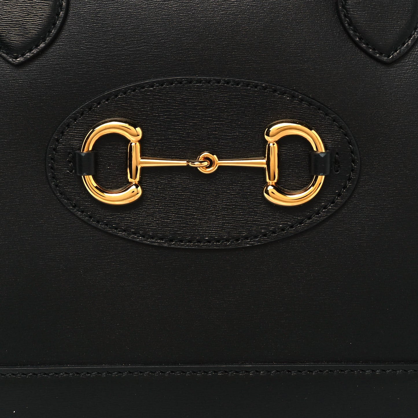 Boarded Plutone Calfskin Small Horsebit 1955 Top Handle Bag Black