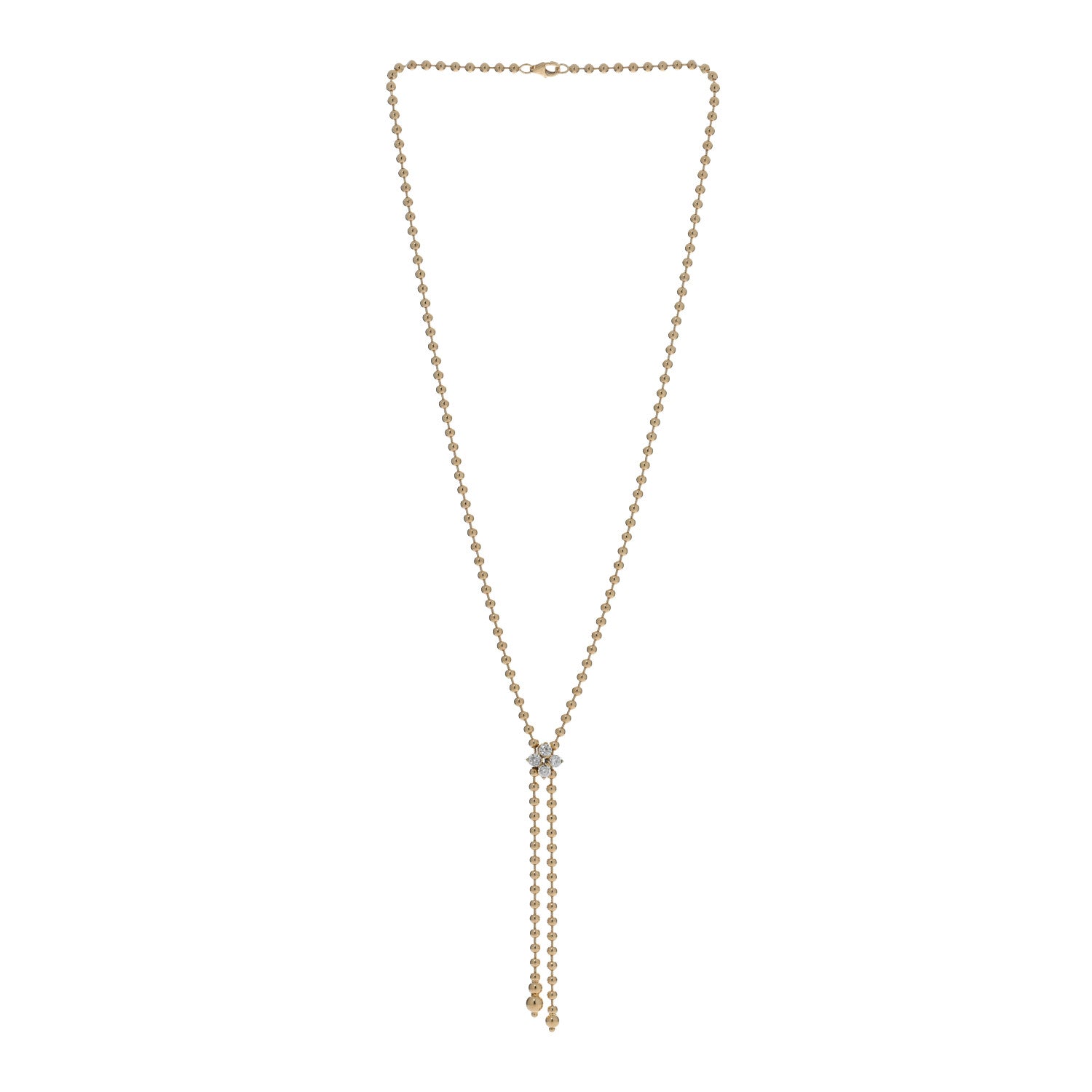 Roberto Coin 18K Yellow Gold Diamond Love in Verona Flower Zipper Necklace 2 of 5