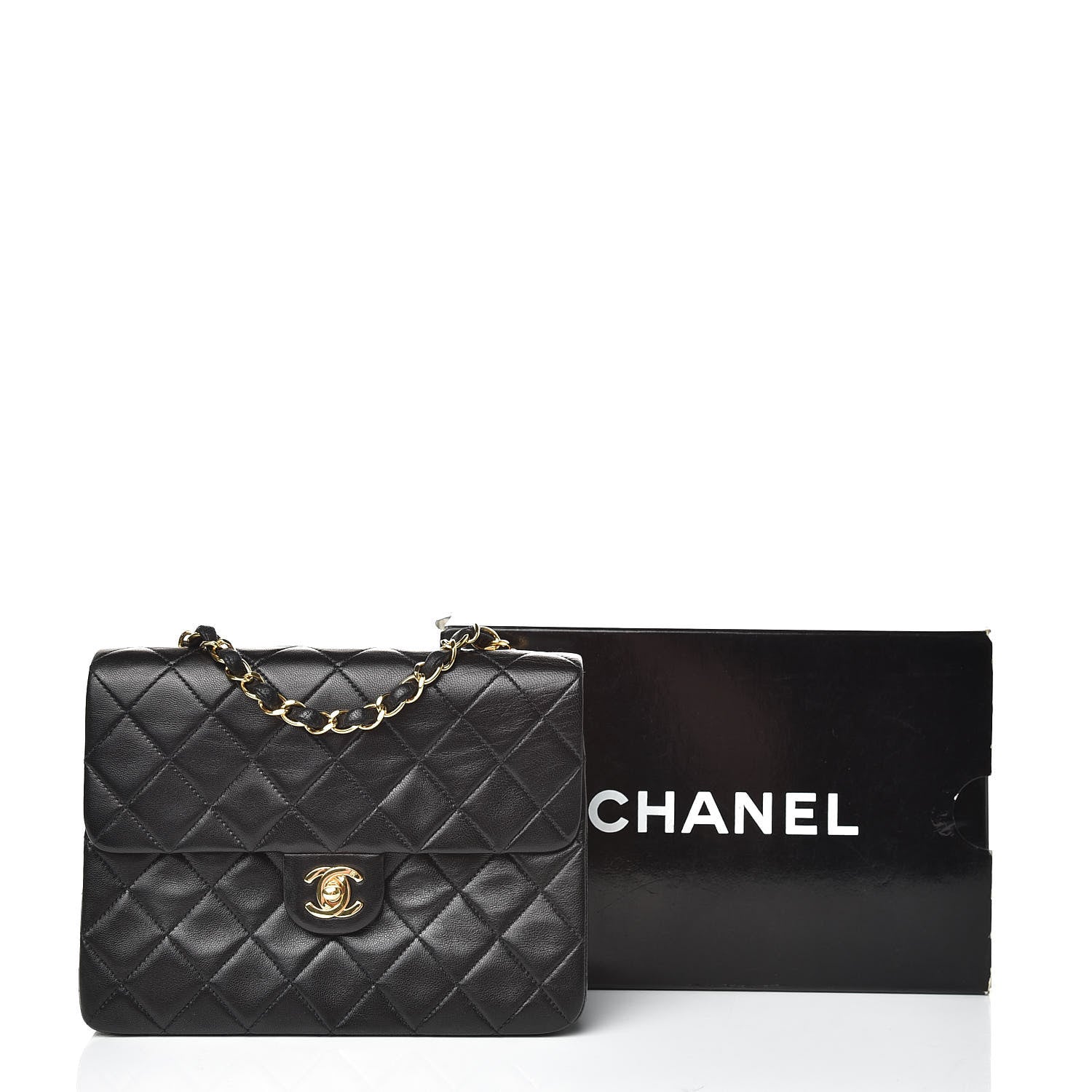 Chanel Lambskin Quilted Mini Square Flap Bag Black 12 of 12