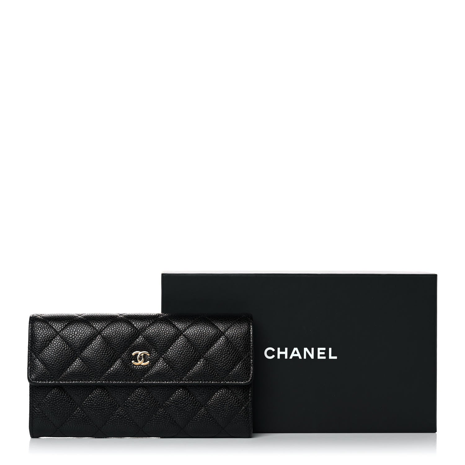 Chanel Caviar Quilted Large Gusset Flap Wallet Black 13 of 13