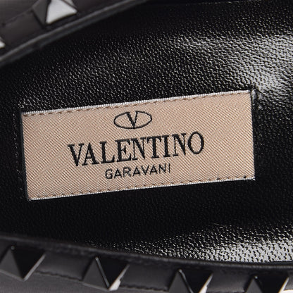 Valentino Garavani Calfskin Lacquered Monochrome Rockstud Ballerina Flats 37 Black 6 of 9