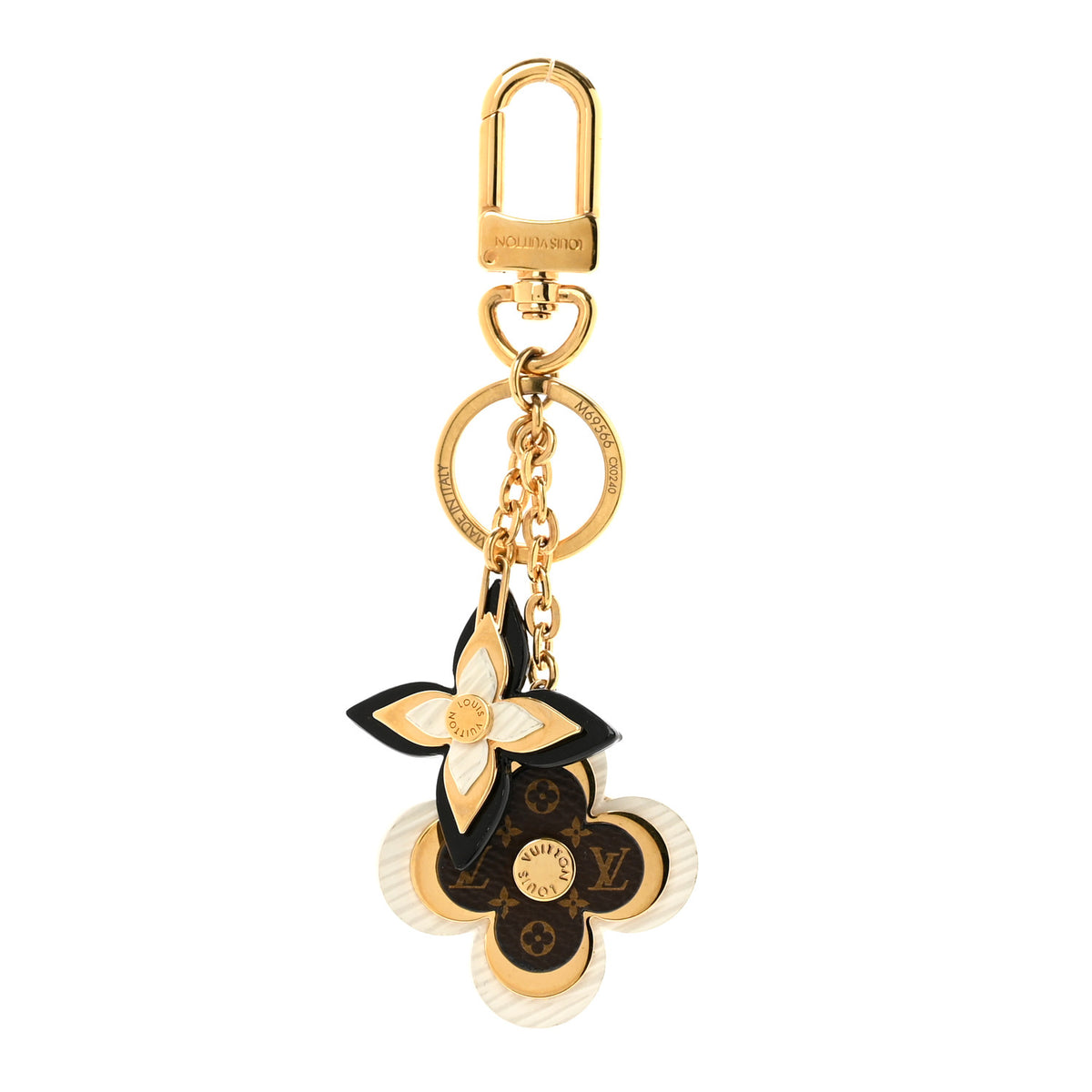 Louis Vuitton Monogram Epi Blooming Flowers Bag Charm Key Holder White 1 of 5