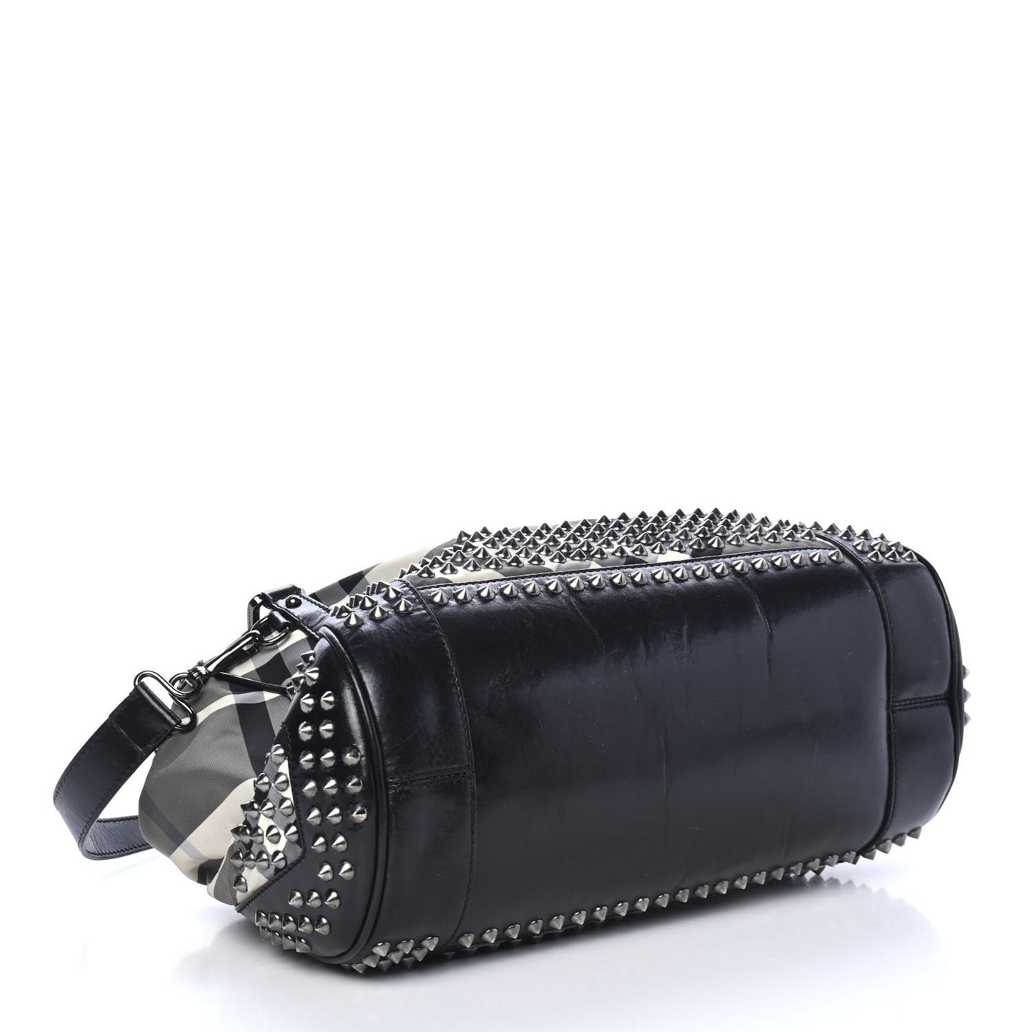 Nylon Beat Check Studded Medium Edenham Satchel Black