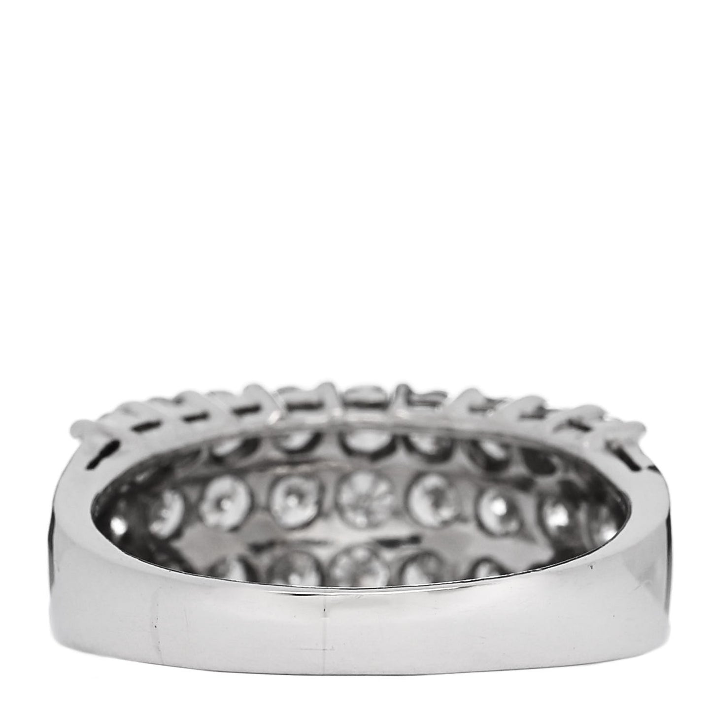 Platinum Diamond 2.00ct Three Row Half Eternity Band Ring 58 8.25